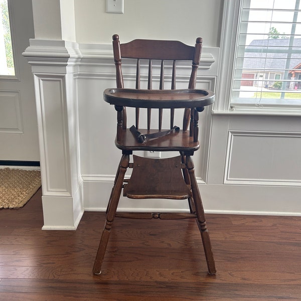 Wooden High Chair Etsy