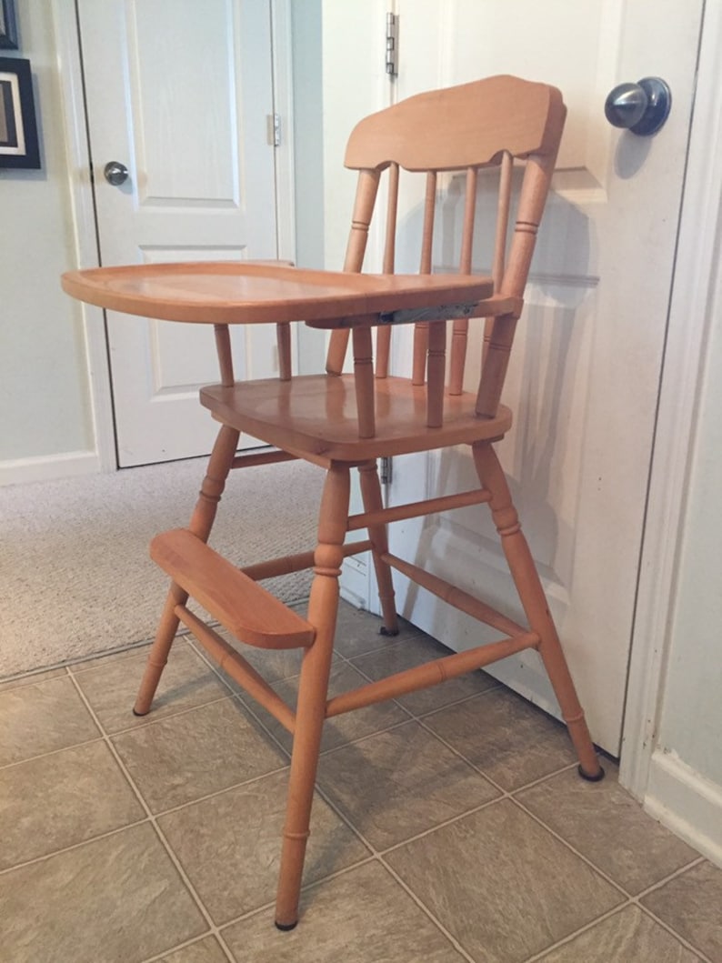 Vintage Wooden High Chair Jenny Lind Antique Image 0