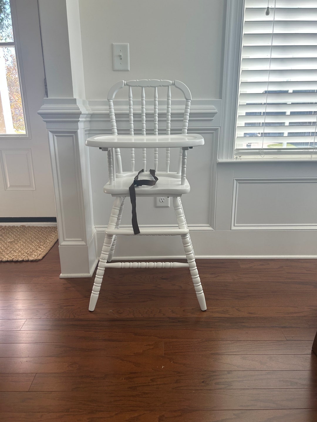 Professionally Painted, Vintage Wooden High Chair, Jenny Lind, Antique