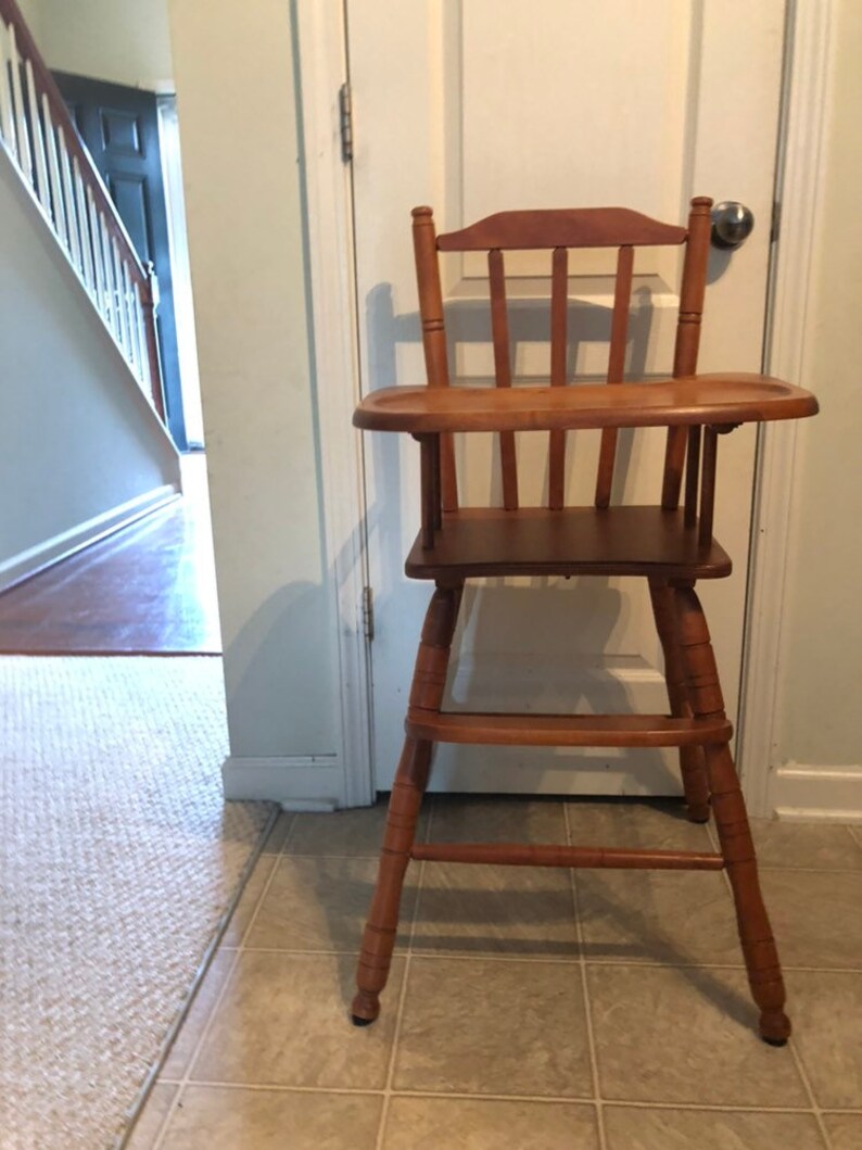 Vintage Wooden High Chair Jenny Lind Antique Highchair Wood Kids