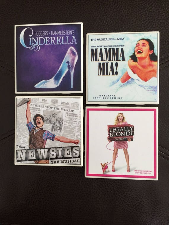 Playbill Coasters Vintage Movie Cover Coasters Classic Movies Broadway Cinderella Newsies Momma Mia Legally Blonde