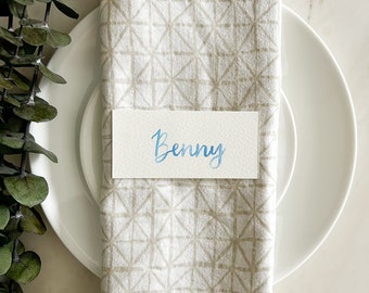 Watercolor Calligraphy Wedding Place Cards, Personalized Name Cards