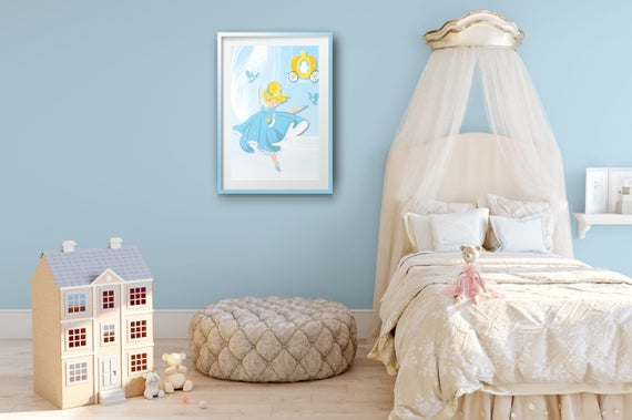 Cinderella Kids Printable Kids Room Decor Girls Room Etsy