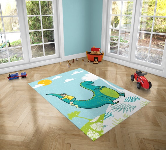 Kinder Dinosaurier Lieben Pvc Teppich Druck Room Decor Etsy