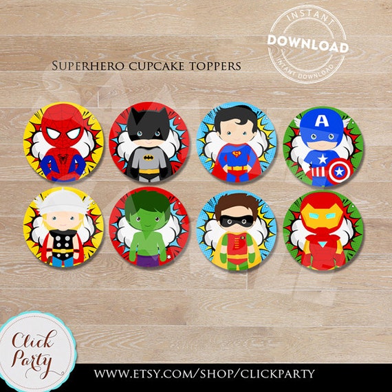 Superhero Cupcake Toppers Super Hero Superheroes Cake Superhero Cupcake Toppers Super Hero Superheroes Cake