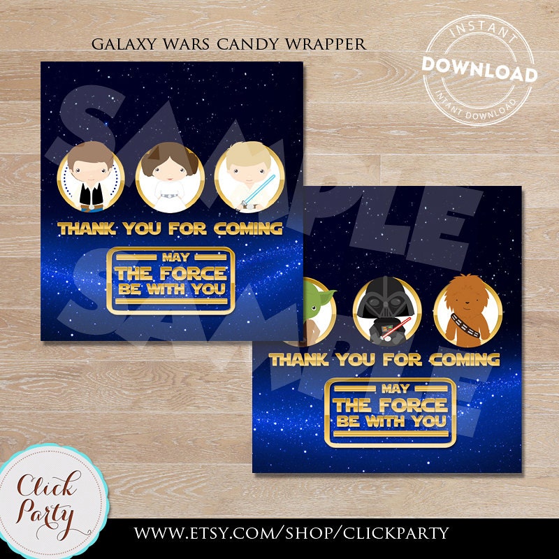 Galaxy Wars Candy bar Wrapper PRINTABLE Star Wars Candy Bar | Etsy