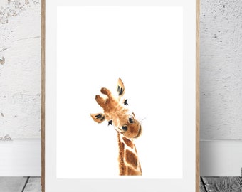 Giraffe Art Print, Baby Giraffe Art, Safari Animal print, Baby Giraffe Print, Kid Room, Home Decor, Animal Art,Baby giraffe Nursery Art