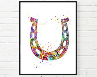 Colorful Horseshoe Print: Equestrian Wall Art (Digital Download) Wall Art
