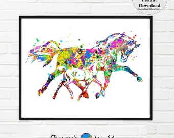 1907 年頃 子宮内の子馬 リトグラフ • オリジナルアンティークプリント