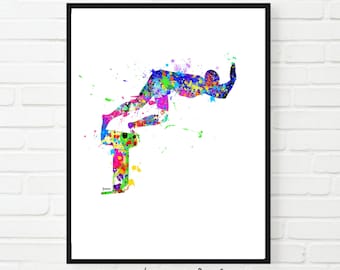 Watercolor Swimmer Girl Poster: Teen Room Decor (Digital Download)