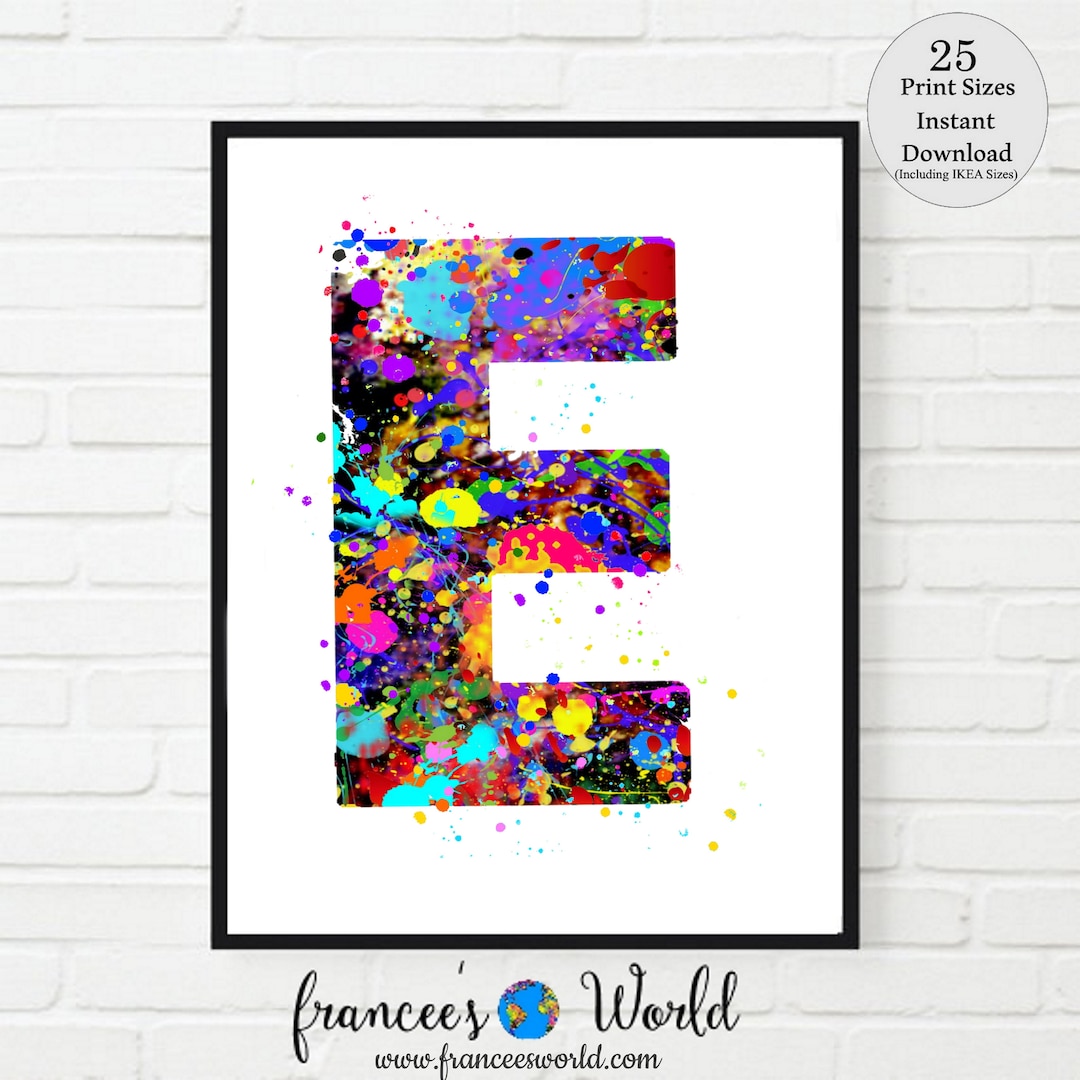 Letter E Wall Decor, Letter Art, Letter E Print, PRINTABLE, Letter E