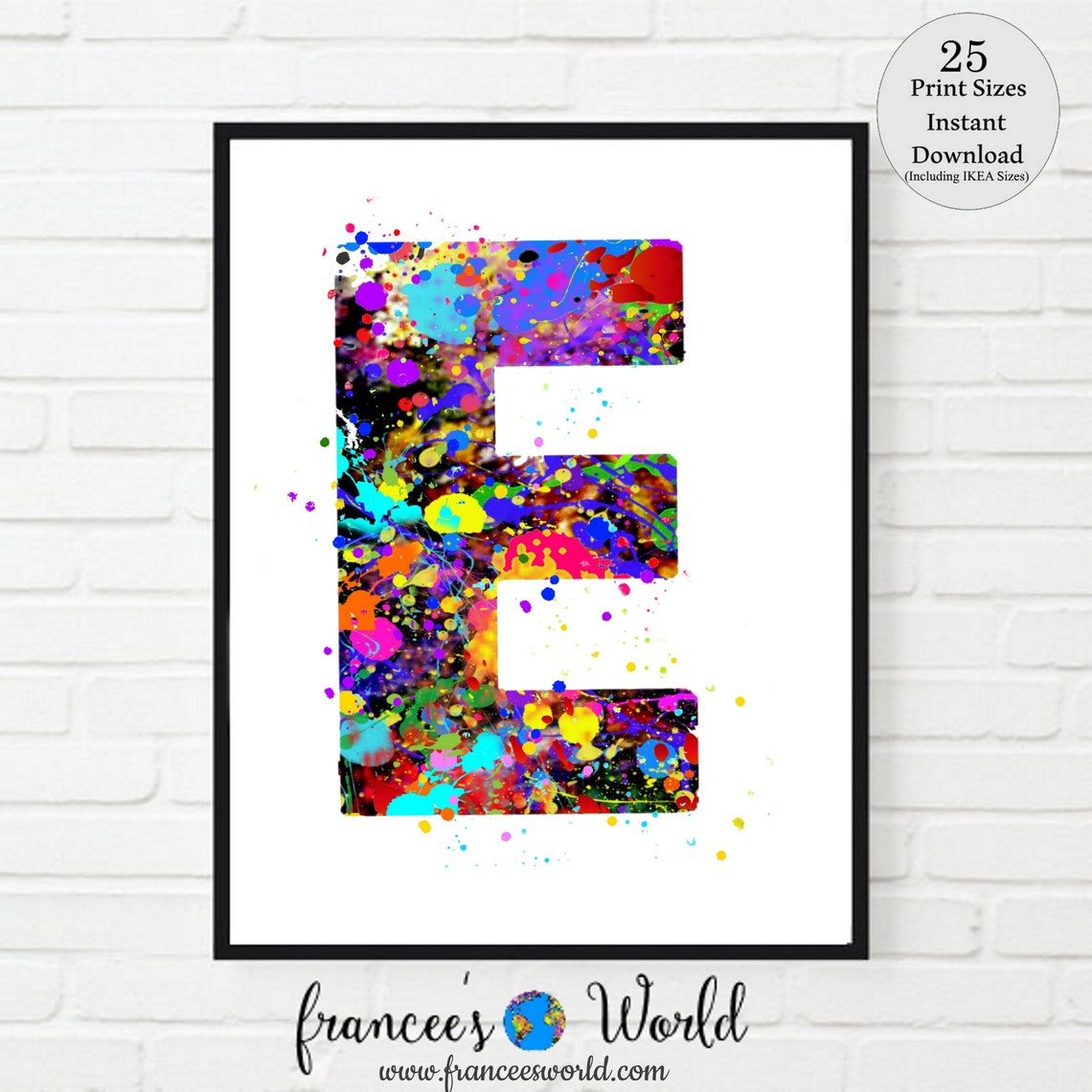 Letter E Wall Decor Letter Art Letter E Print PRINTABLE Etsy