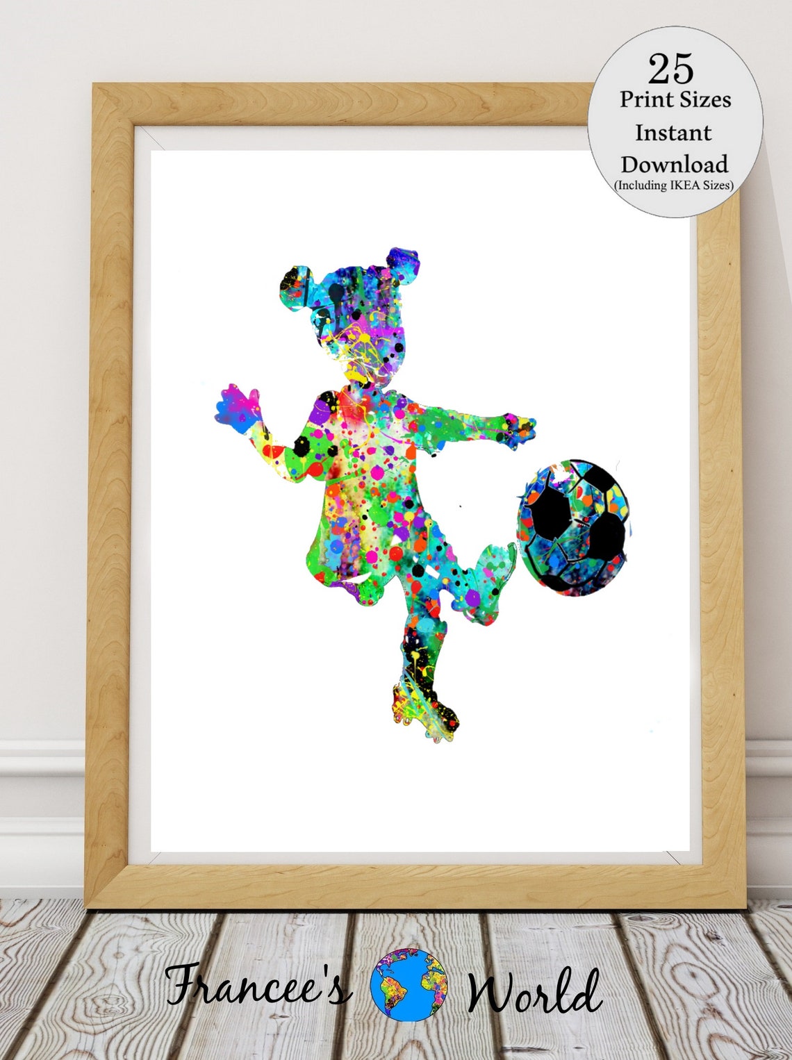 Soccer Print Gift Soccer Girl Printable Soccer Wall Art | Etsy
