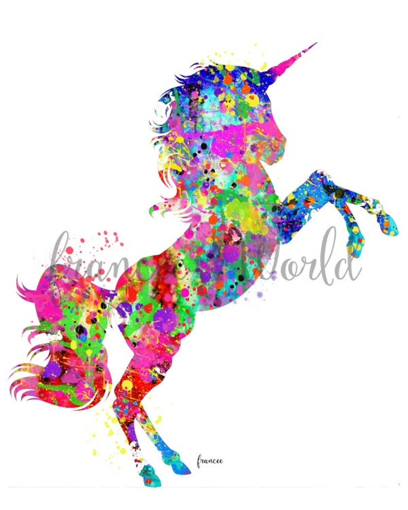 Unicorn Gift Art PRINTABLE Watercolor Unicorn Wall Art Etsy