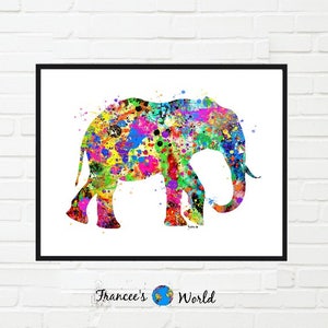Elephant Gift Watercolor PRINTABLE,Elephant Print,Elephant Dorm Decor Nursery Art Print, African Animal, Kids Room, Instant Download, Safari