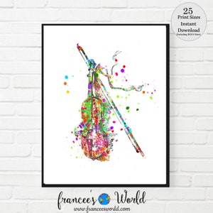 Violin Print, violin art, music room decor musical art vintage violin, instrument Dorm decor,printable, music teacher gift INSTANT DOWNLOAD