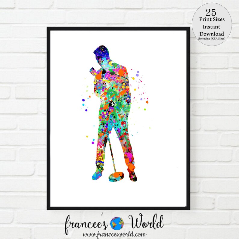 Singer With Microphone Print, Male Singer, Singer Gift, Man Singer With