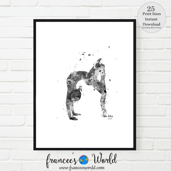 Gymnastics Print in Black and White, Black and White, Girl Gymnast ...