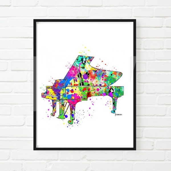 Piano Art PRINTABLE Watercolor PRINTABLE Music Art Home Decor Grand Piano Art Music Lover Piano Player Gift Music Room Art Piano Wall Art