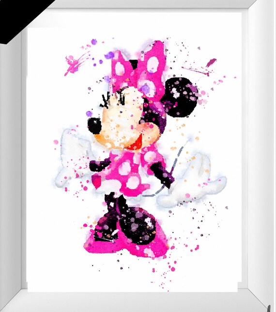 Minnie Mouse wall art minnie Watercolor minnie mouse Print, minnie mouse decor, minnie mouse nursery, Disney prints , Girl's Room, PRINTABLE Il_570xn