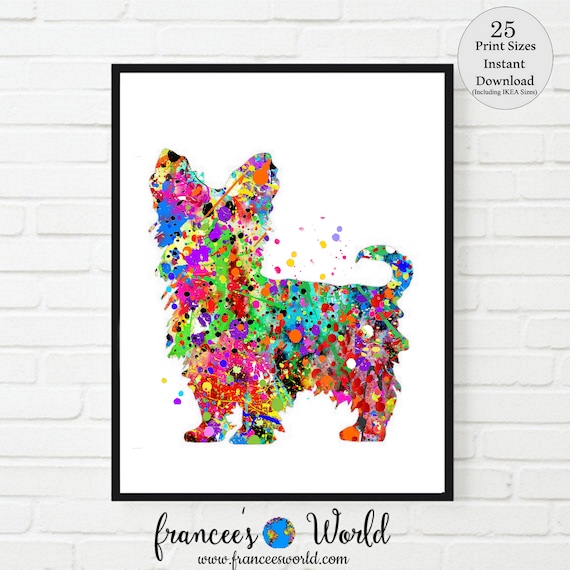 Yorkie terrier print Dog Watercolor Yorkshire terrier , dog printable, gift, yorkie owner gift, dog poster, dog wall art, Yorkshire art Il_570xn