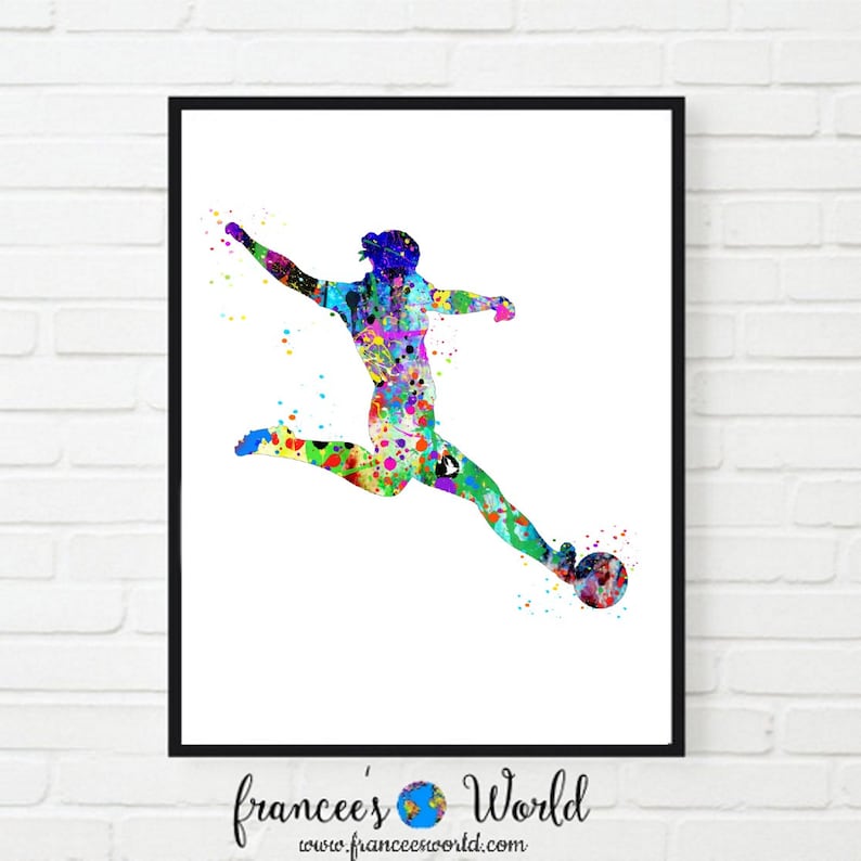 Soccer Prints Soccer Girl Art Set of 12 Prints Soccer Wall Etsy UK