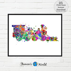 Train Print, Locomotion train art, PRINTABLE art, boys room decor, train party, choo choo train, locomotion, train gift, train lover gift