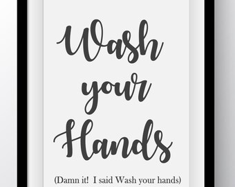 Arte imprimible para el baño: Letrero divertido para el baño (descarga digital)
