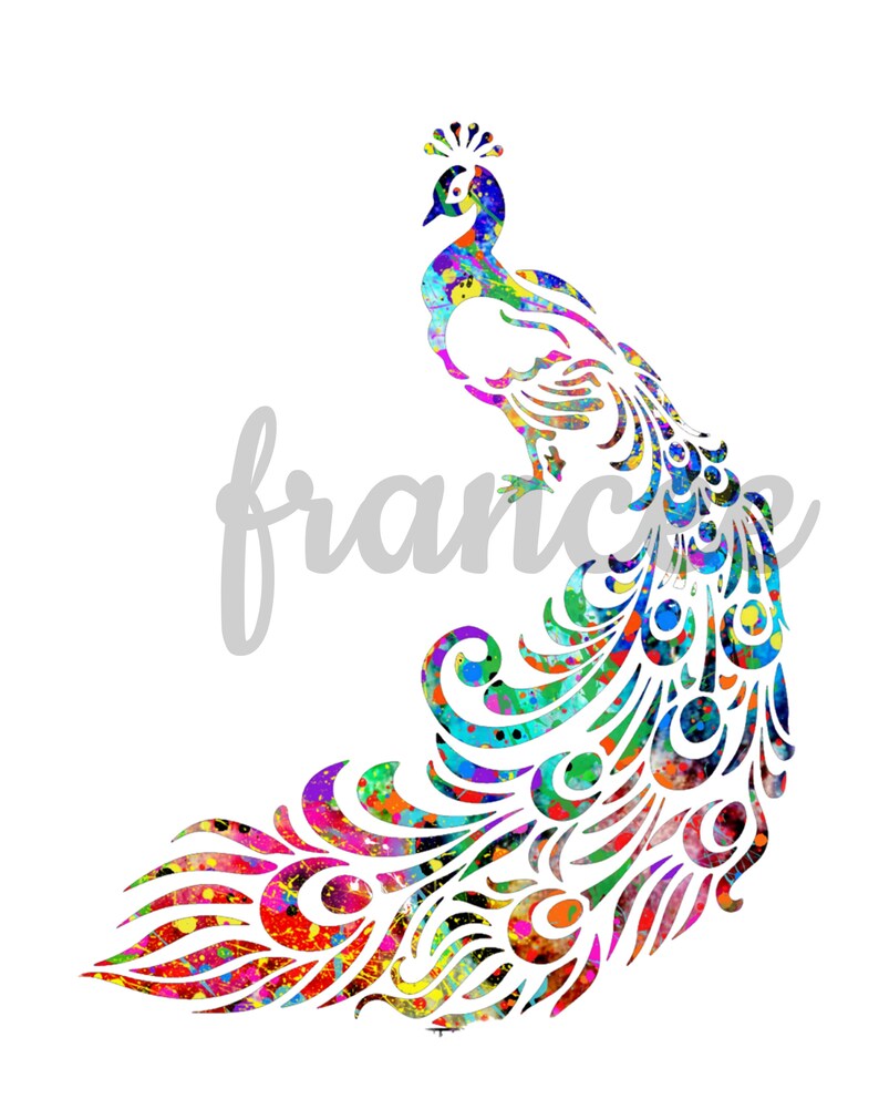 Peacock Watercolor PRINTABLE Peacock Print Peacock Art Peacock - Etsy