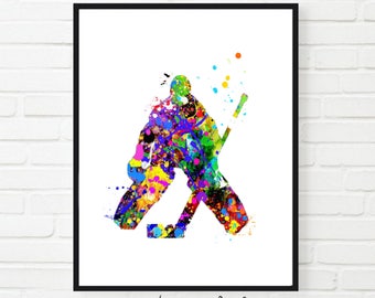 Ice Hockey  Goalie PRINTABLE, Ice Hockey gift,boy Ice Hockey Art,ice hockey decor, Hockey Picture,ice hockey party, hockey stick, ice hockey