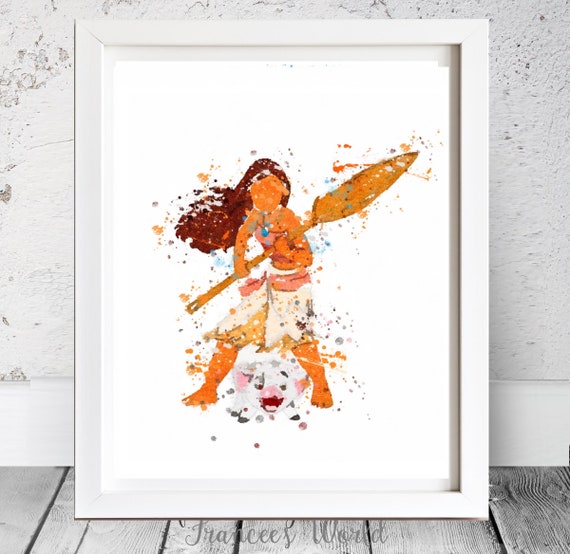 Princess Moana art disney wall art moana poster moana print moana art moana decor moana birthday moana party moana gift, PRINTABLE, wall art Il_570xn