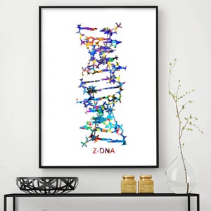 DNA Print DNA A B Z Dna Art PRINTABLE Medical Art Doctor Gift Science ...