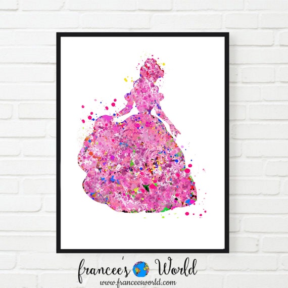 Belle Princess Art, Pink Belle Princess Wall art, Disney Belle Gift, Bell Printable Beauty and the Beast Wall art, Pink princess art, Belle Il_570xn