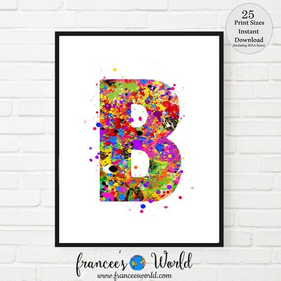 Letter B Wall Decor, Letter Art, Letter B Print, Letter B Poster, Letter B Watercolor, Letter B Nursery, Letter B Monogram, Letter B Initial Il_570xn