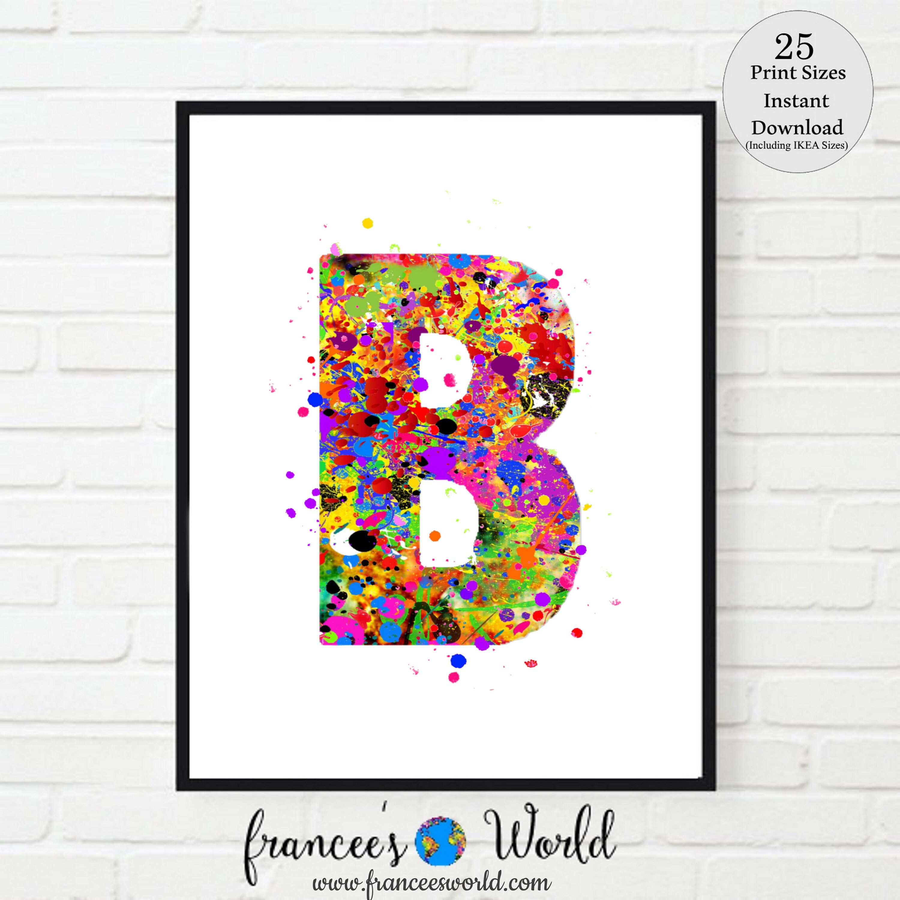 Letter B Wall Decor Letter Art Letter B Print Letter B Etsy