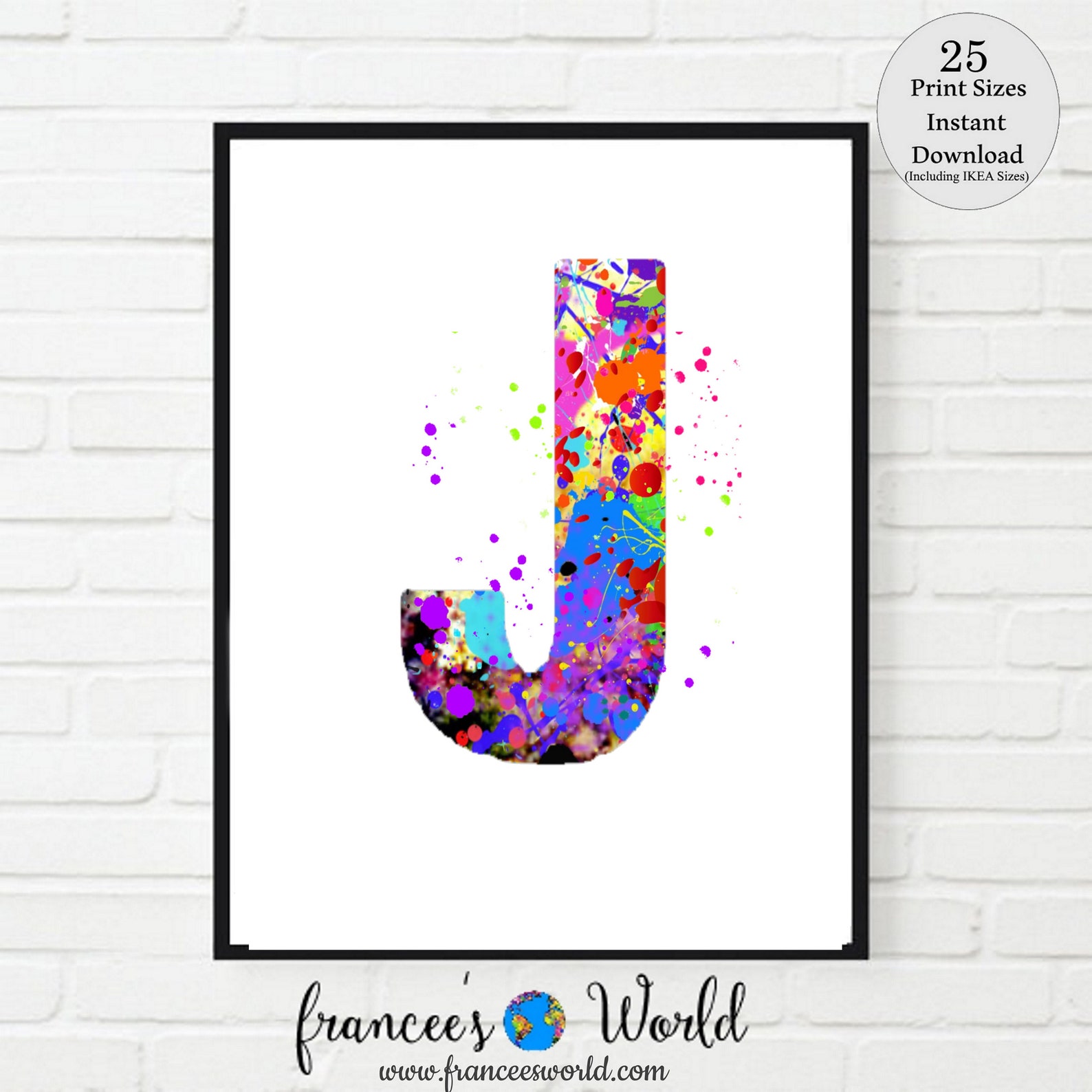 Letter J Wall Decor Letter J Print Letter Poster PRINTABLE - Etsy