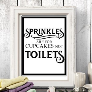 Funny Bathroom Art Prints: Vintage Restroom Decor Set (Digital Download) image 2