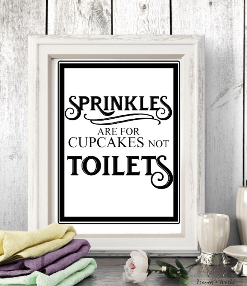 Funny Bathroom Art Prints: Vintage Restroom Decor Set (Digital Download) image 2