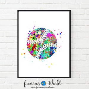 Baseball print, softball print, baseball Printable, Softball Printable, softball art, baseball art, softball gift, baseball gift, ball print