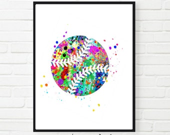 Baseball print, softball print, baseball Printable, Softball Printable, softball art, baseball art, softball gift, baseball gift, ball print