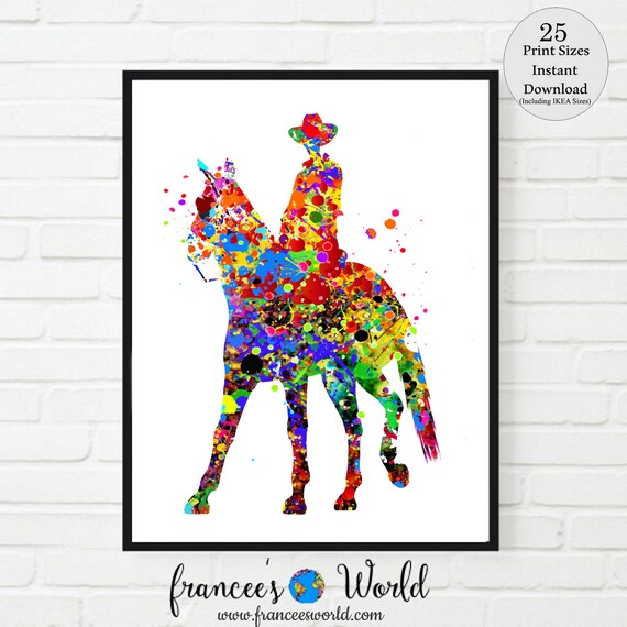 Cowboy Rodeo Print Cowboy And Horse Cowboy Art Printable Cowboy Poster Boy S Room Art Rodeo Cowboy Horse Cowboy Hat Cowboy Wall Art By Francee S World Catch My Party