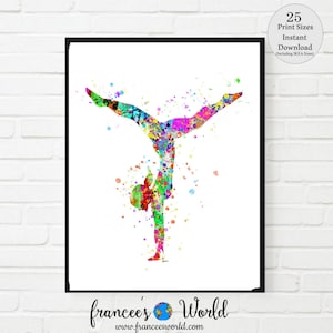 Gymnastics Gift Prints,Gymnast Watercolor,Gymnastics Art, Gymnastic Printable, Gymnastic Printable Art, Gymnastic Sport Print, Gymnast Decor