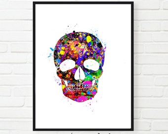 Skull Anatomy PRINTABLE Watercolor Medical Art Science art doctor gift print wall decor Human Skull med student gift Science Poster Skeleton