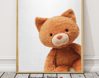 Teddy Bear Dorm Art Print, Nursery Decor (Digital Download)
