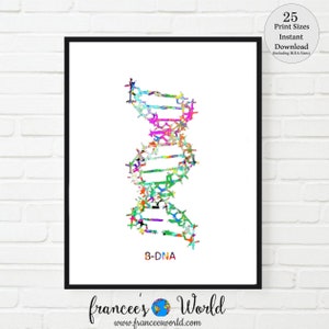 DNA Print DNA A B Z Dna Art PRINTABLE Medical Art Doctor Gift Science ...
