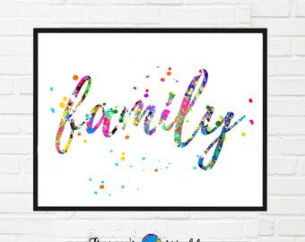 Family Print colorful family art,  Quote Art Print: Home Decor (Digital Download)