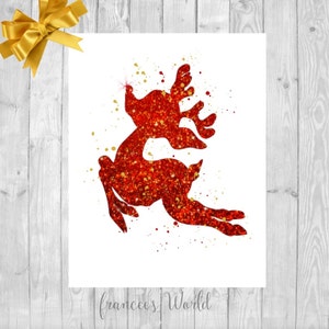 Christmas PRINTABLE Art Rudolph the Red Nosed Reindeer Print, Christmas Card, Xmas Art , Rudolph art print, Christmas decorationwall art image 1