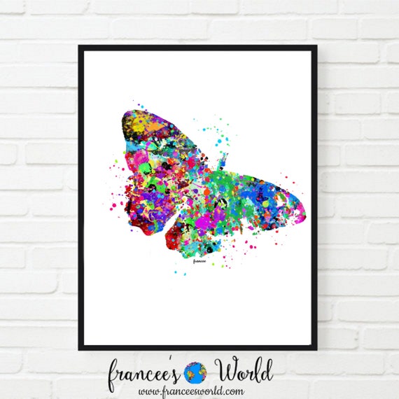 Butterfly Print, Butterfly Watercolor, Digital Download, Wall Decor Butterfly gift INSTANT DOWNLOAD Printable Butterfly Wall Art Il_570xn