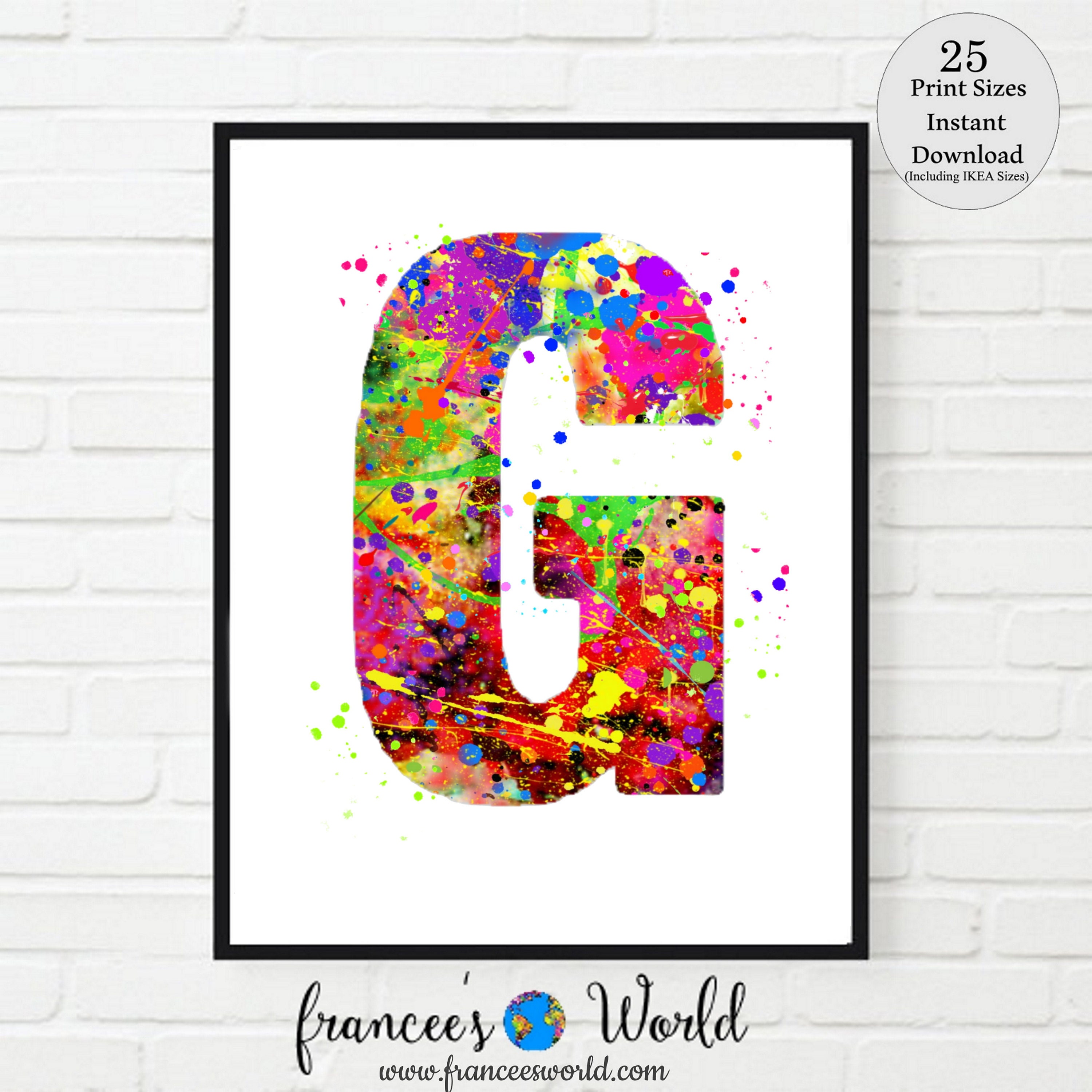 G – Old English Initial White Letter G | Art Board Print