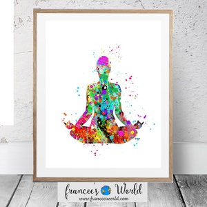 Yoga gift, yoga printable, yoga art, yoga Dorm art, art print,home decor, illustration, watercolor, yoga art print,  yoga partyDorm art